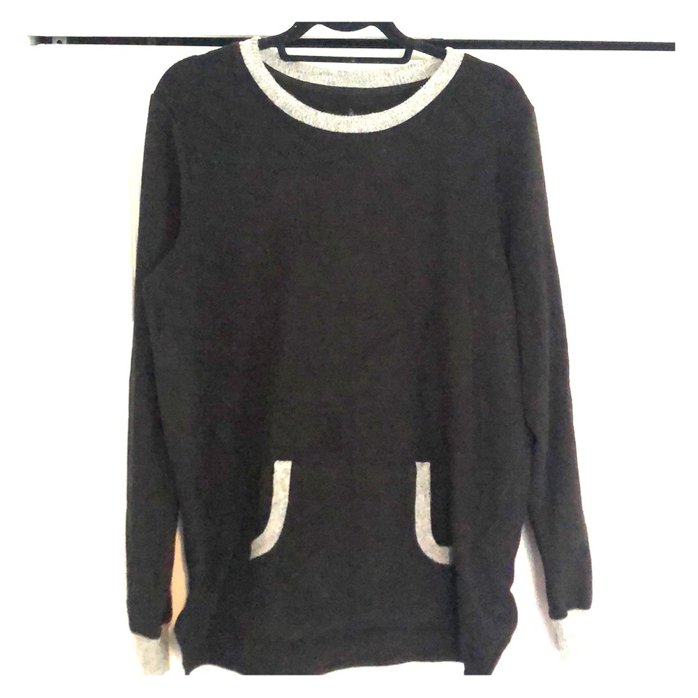 Cuddl Duds Black Fleece Lounge Top